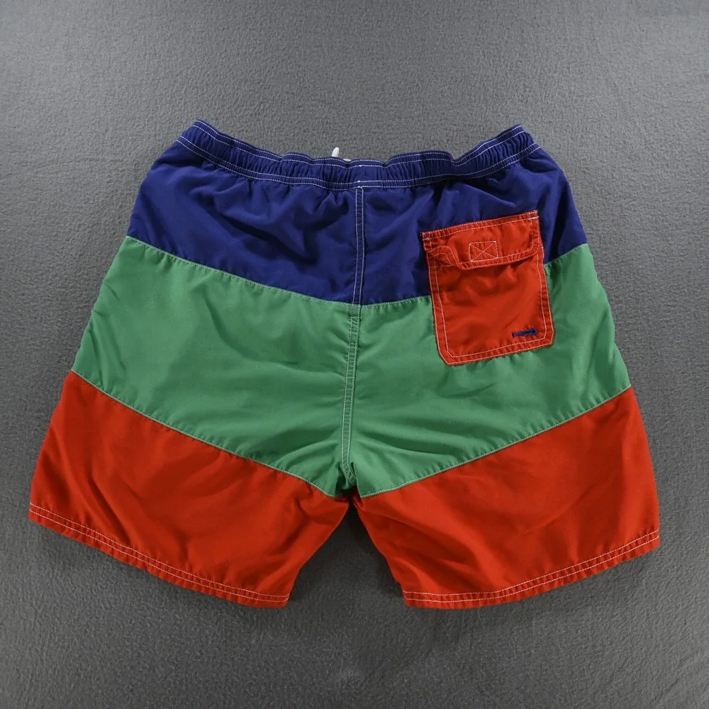 Vineyard Vines Mens Chappy Colorblock Swim Trunk Size M Blue Green Red 1M0266